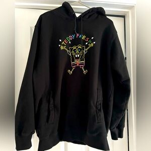 Teddy Fresh X Spongebob Embroidered Black Hoodie 2020 EUC Size XL